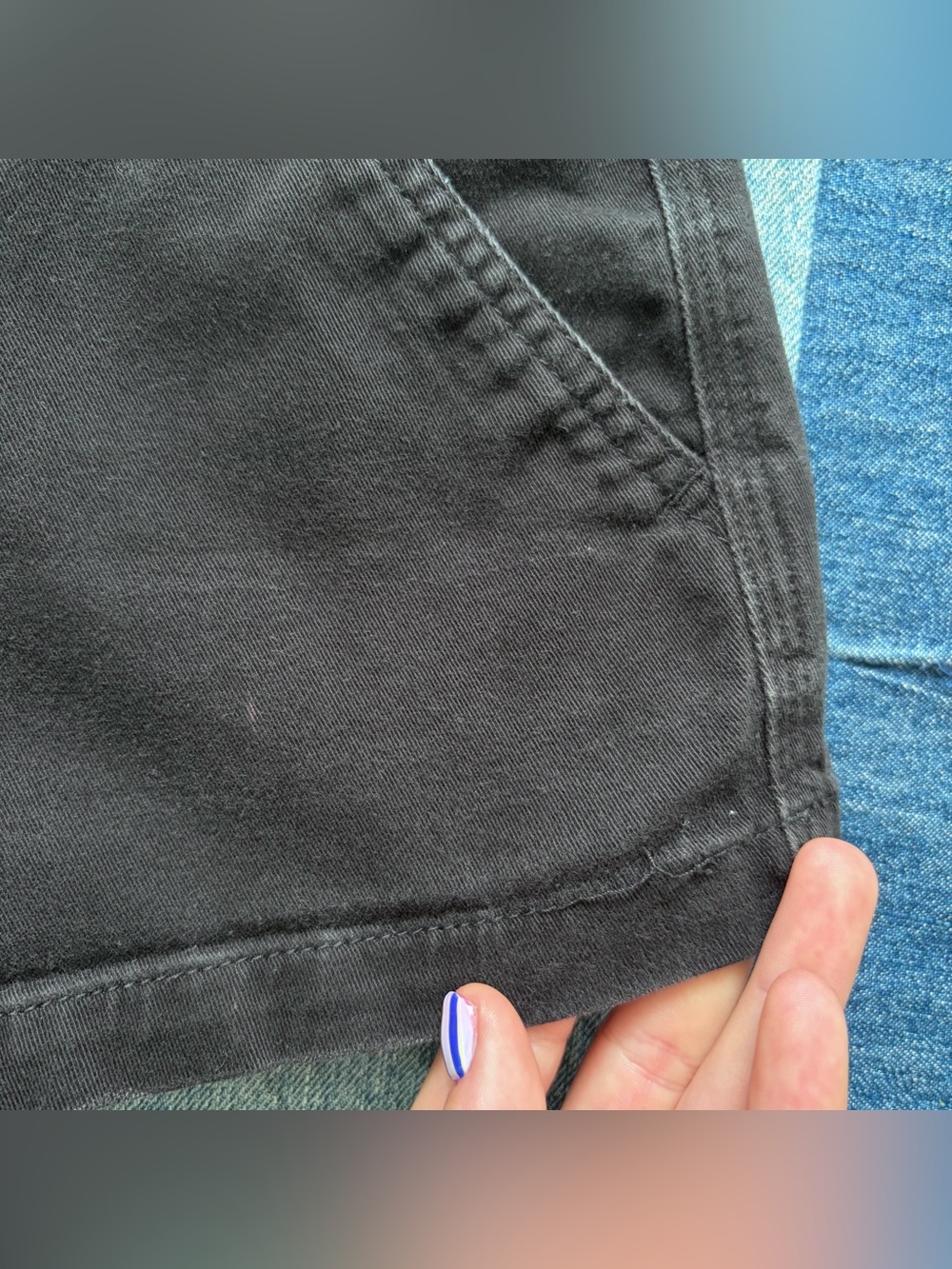 black shorts